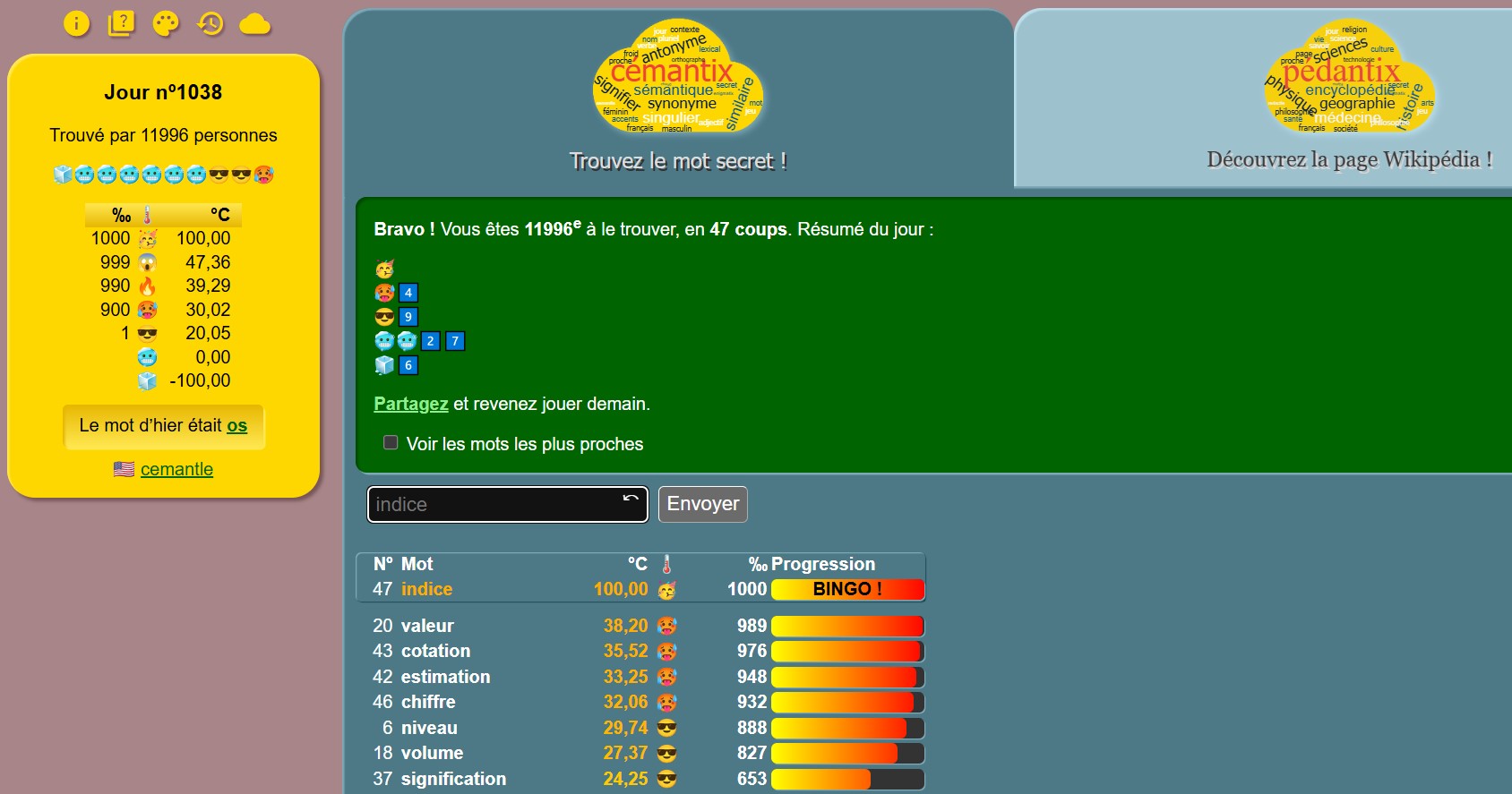 Jeu Cemantix Solution Indice Aide Et M thode Pour Le Mot Du Jour 