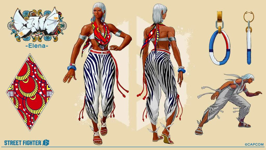 elena street fighter 6 model sheet