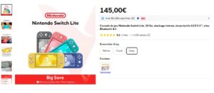 nintendo switch lite 145 euros