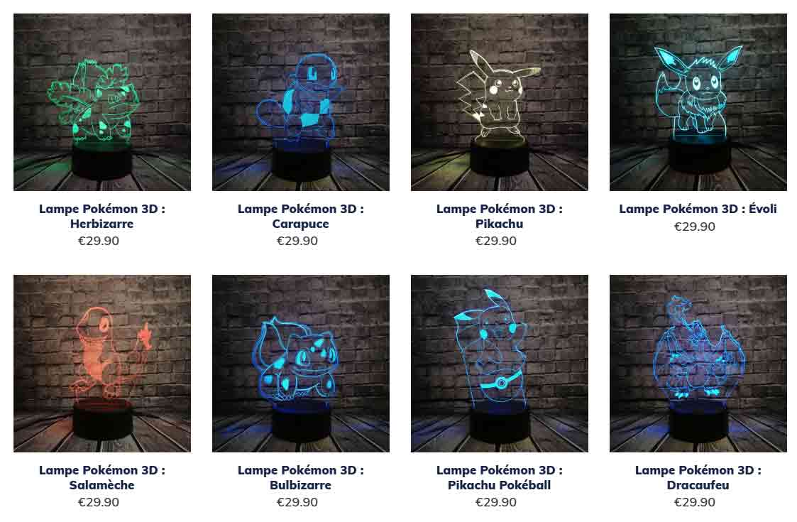 lampe pokemon led 3d